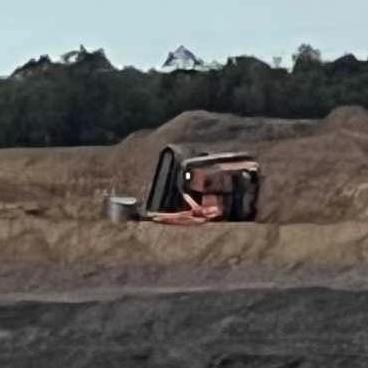 A digger rolled at Saraji mine on Sunday afternoon, July 16.