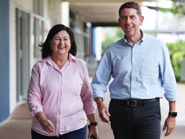 Anne Baker for Burdekin with the Deputy Premier Cameron Dick in Moranbah. Pic Annette Dew