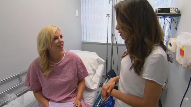 Seven reporter PJ Madam speaking to a woman undergoing the egg freezing process.