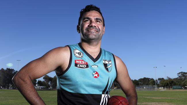 Former Port Adelaide and North Melbourne forward Lindsay Thomas pictured in 2019. The 212-game ex-AFL player has joined PHOS Camden. Picture: Sarah Reed