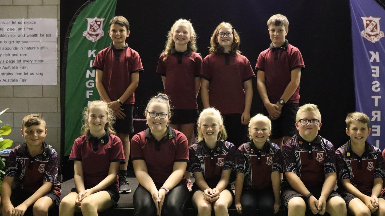 Stanthorpe State School 2022 leaders (back) school captains Riley, Isabella, Madeline, and Cooper with (front) house captains Beau, Lydia, Tayla, Lucy, Stephanie, Liam, Oliver &amp; Dean.