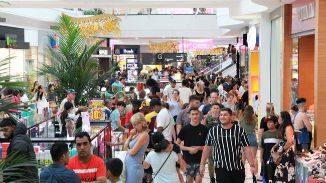 Crowds pack Cairns Central Shopping Centre in the CBD. Picture: Peter Carruthers