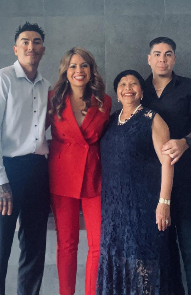 Trish with her brothers Shane and Michael, and mum Efrenia.