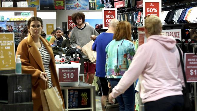 The Brisbane Airport DFO store visited by a Covid case. Picture: David Clark