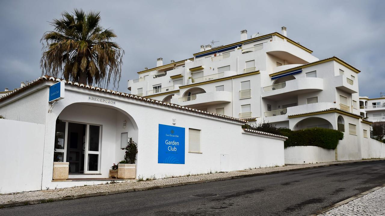 The main entrance of the apartments hotel "Luz Oceans Club – Garden Club" where the McCann family were staying during the night of Maddie's disappearance at Praia da Luz in Algarve, southern Portugal. Picture: AFP PHOTO / PATRICIA DE MELO MOREIRA