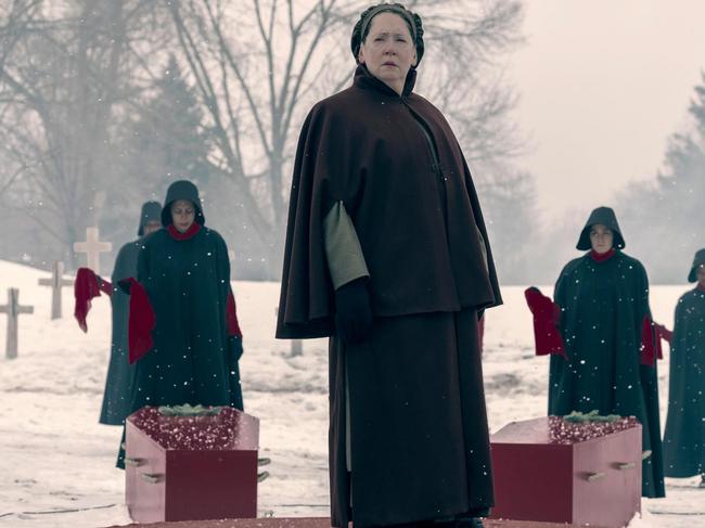 Aunt Lydia, centre, in the TV adaptation of A Handmaid's Tale