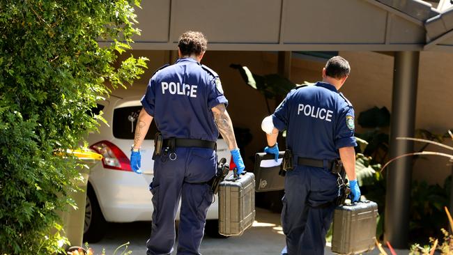 Police and emergency services at the scene of the horror attack last week. Picture: Nathan Edwards