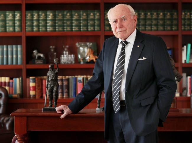 Former Prime Minister John Howard in his office, Sydney. Jane Dempster/The Australian.