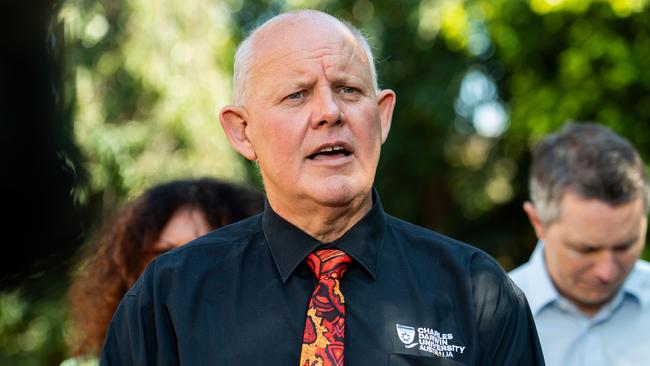 Charles Darwin University Vice-Chancellor Scott Bowman announce $40,000 scholarships for NT student teachers. Picture: Pema Tamang Pakhrin