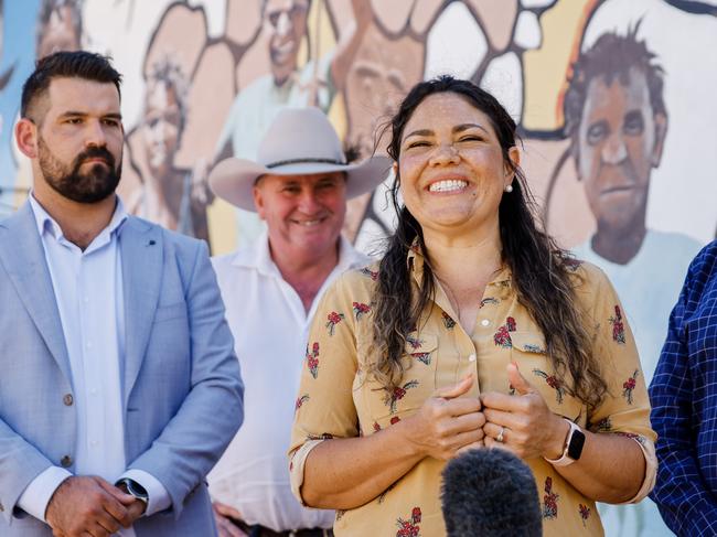 Deputy Prime Minister Barnaby Joyce campaigning in Alice Springs with Jacinta Nampijinpa Price (Senate candidate for the NT. Picture: Brad Hunter Office of the Deputy Prime Minister 2022