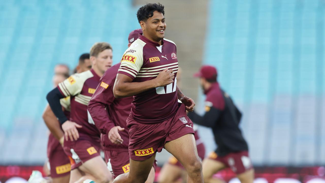 Selwyn Cobbo at Queensland’s captain’s run. (Photo by Mark Metcalfe/Getty Images)