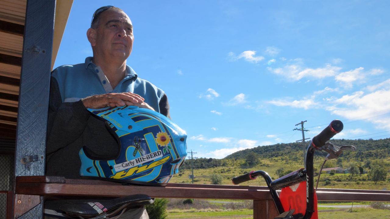 RIDING IN SPIRIT: David Budden was Carly Hibberd's first riding coach and mentor in Toowoomba when the gutsy six-year-old first took up BMX. Ten years after her tragic passing, Mr Budden still says he can feel Carly’s presence with him when he rides. Picture: Kate McCormack