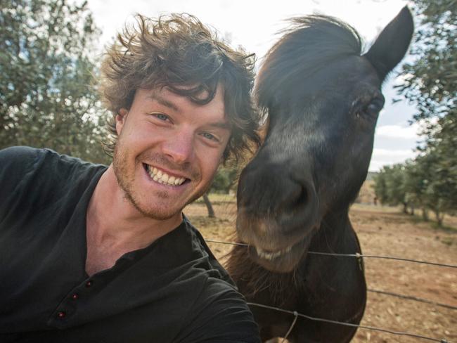 Allan Dixon’s animal selfies - horse. Pic: @Daxon/Caters News