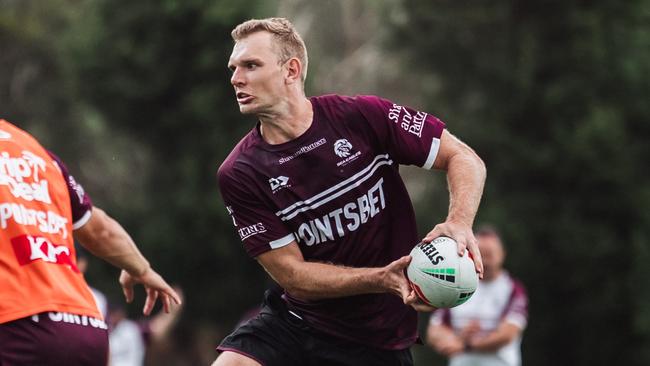 Tom Trbojevic training with Manly Sea Eagles today. Picture supplied