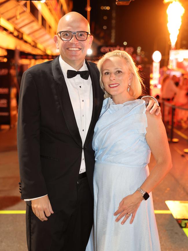 Tim Baker and Elizabeth Lovett at the Supercars GC500 Party Under Palms on Pit Lane for Gold Coast at Large. Picture, Portia Large.