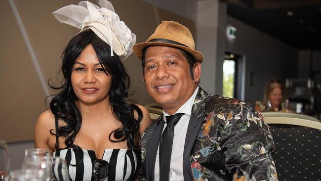 Nica Walker and Marco Sousa at the 2023 Darwin Derby day. Picture: Pema Tamang Pakhrin