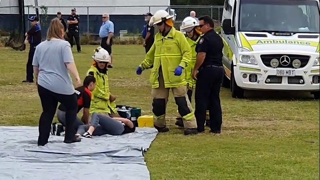 Mock car crash at Ormeau school