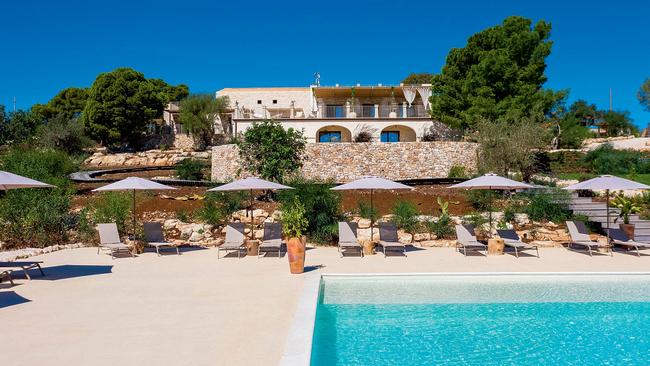 The pool deck at Corte della Rocca in Sicily. Picture: Supplied.