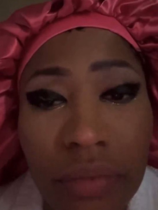 Nicki Minaj appeared to be crying in the clip.