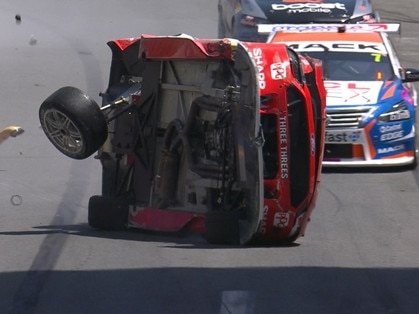 Scott McLaughlin lost control after clipping a concrete wall at 135km/h during qualifying. Picture: Supercars Australia