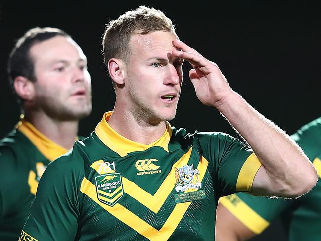 AUCKLAND, NEW ZEALAND - OCTOBER 13: Daly Cherry-Evans of Australia looks on during the international Rugby League Test Match between the New Zealand Kiwis and the Australia Kangaroos at Mt Smart Stadium on October 13, 2018 in Auckland, New Zealand.  (Photo by Hannah Peters/Getty Images)