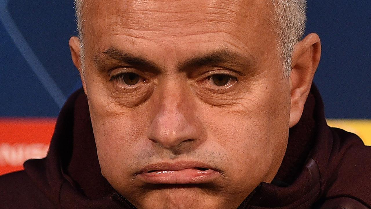 Jose Mourinho has cut an unhappy figure for much of this season. Picture: AFP 