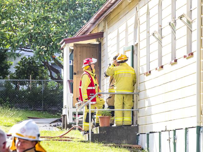 The fire took more than an hour and a half to extinguish. Picture: Richard Walker