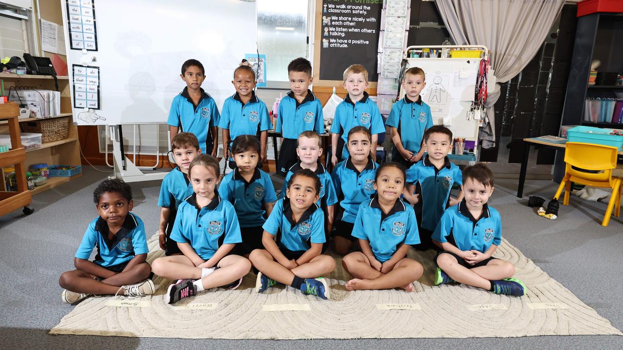 My First Year 2025 - Hambledon State School Prep Class B. From back row: Tazman, Atarah, Arthur, Hunter, Zai, Cruiz, Lydia, Ryder, Meirah, Blaih, Chyron, Tahleah, Kaidyn, Saphira, Keontay. Picture: Brendan Radke