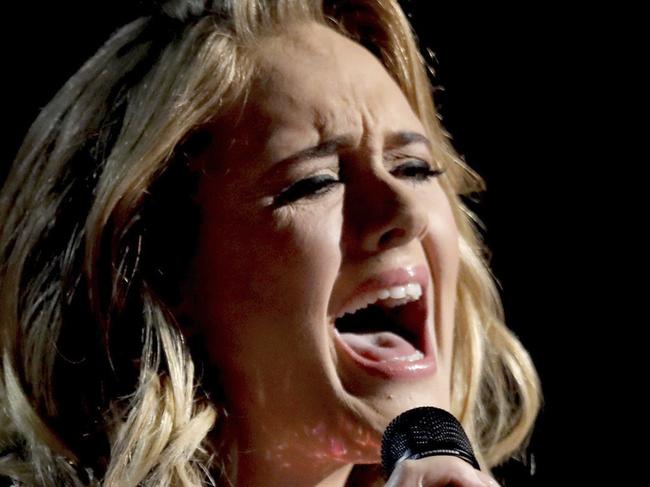 FILE - In this Feb. 12, 2017, file photo, Adele performs 