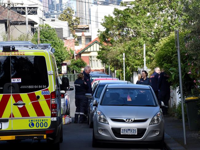 Paramedics treated the woman. Picture: Nicole Garmston