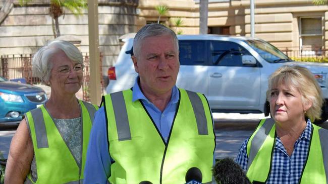 VOCAL SUPPORTERS: Capricornia MP Michelle Landry, Rockhampton region mayor Margaret Strelow and Deputy Prime Minister Michael McCormack MP would like to see the South Rockhampton Flood Levee constructed once funding challenges were addressed.