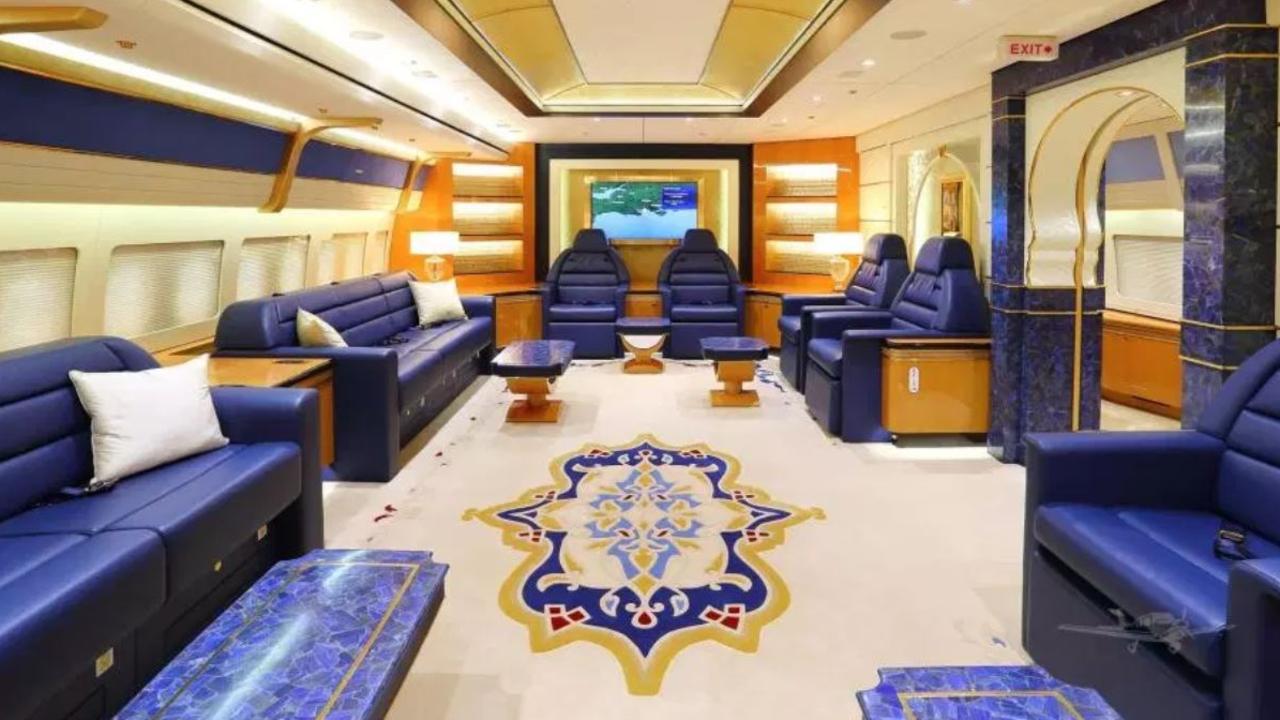 The very regal interior of the Qatar royal family’s private plane. Picture: Controller