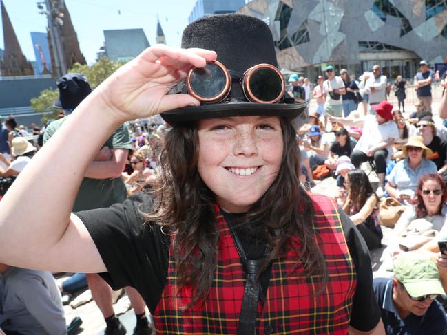 Buick Rodrigues-Robinson in the crowd at Fed Square. Picture: David Crosling