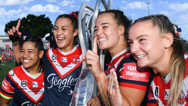 The Roosters will be chasing back-to-back NRLW titles this season. Picture: Albert Perez/Getty Images