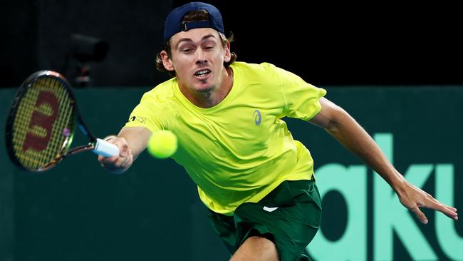 Alex de Minaur gave Australia a 1-0 lead in its Davis Cup qualifier against Hungary. Picture: Getty Images