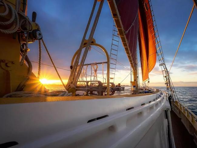 Those living the high life have boats — so why not spend the night in a wooden ketch docked at Melbourne’s Victoria Harbour. Picture: Airbnb