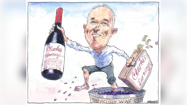 Treasury Wine chief executive Michael Clarke. Illustration: John Spooner.