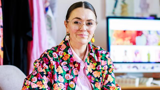 21/08/2023 Kylie Zerbst is the founder of Melbourne based womenswear brand OBUS which has been largely manufacturing in Australia for over 25 years. Aaron Francis / Herald Sun