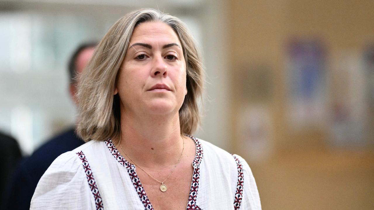 Caroline Darian arrives at Avignon courthouse to attend the trial of her father. Picture: Christophe Simon/AFP