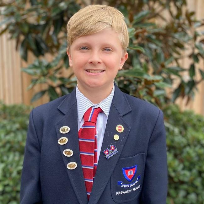 Xander Scott, Junior School Assembly Leader, Boy’s Preparatory School at Pittwater House, Collaroy, in 2023. Picture: Supplied