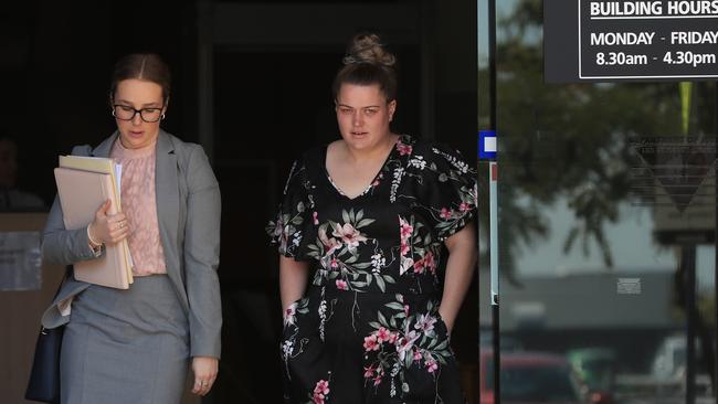 Casey Jade Leather (right) appeared at Southport Court. Picture: Adam Head.