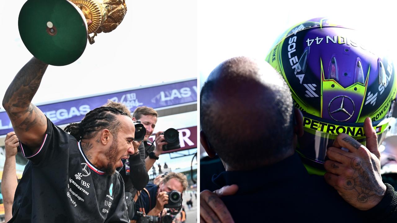 Lewis Hamilton claimed an emotional and long-awaited record 104th career victory.