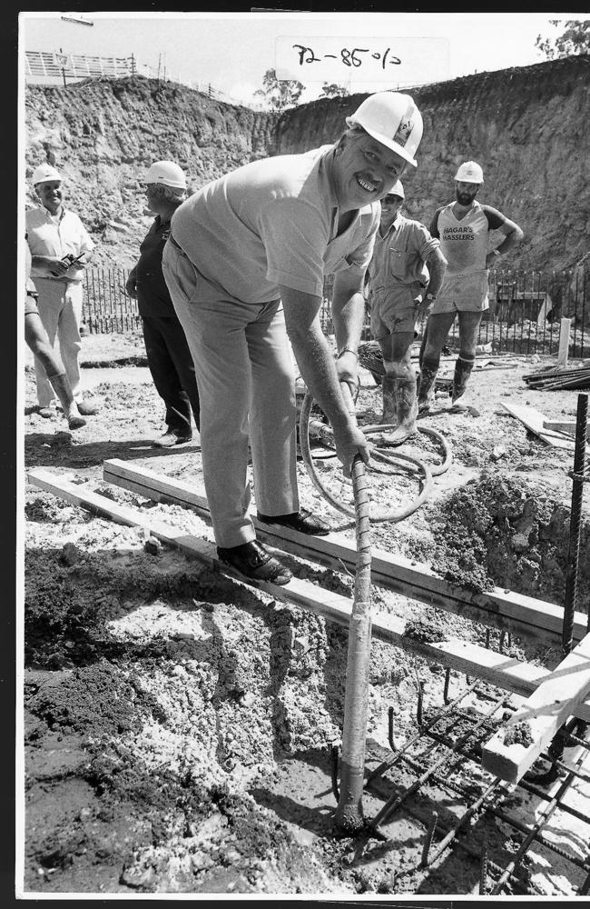 Developer Mike Gore during the construction of Sanctuary Cove in the 1980s. Picture: File