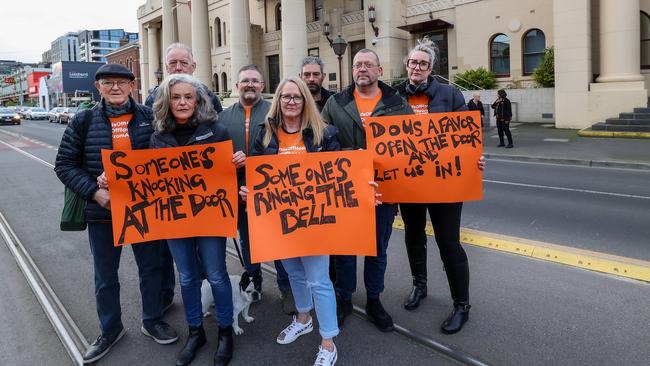 Yarra council ratepayers protest outside the Richmond Town Hall in October. Picture: Ian Currie