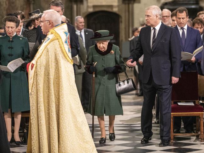 Queen Elizabeth II was last seen in public at Westminster Abbey accompanied by Prince Andrew, Duke of York for the Service Of Thanksgiving For The Duke Of Edinburgh. Picture: WPA Pool/Getty Images