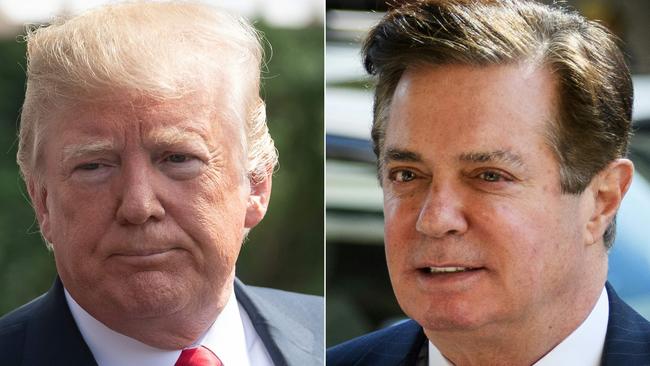 US President Donald Trump (L) and his former campaign chief Paul Manafort. Picture: AFP