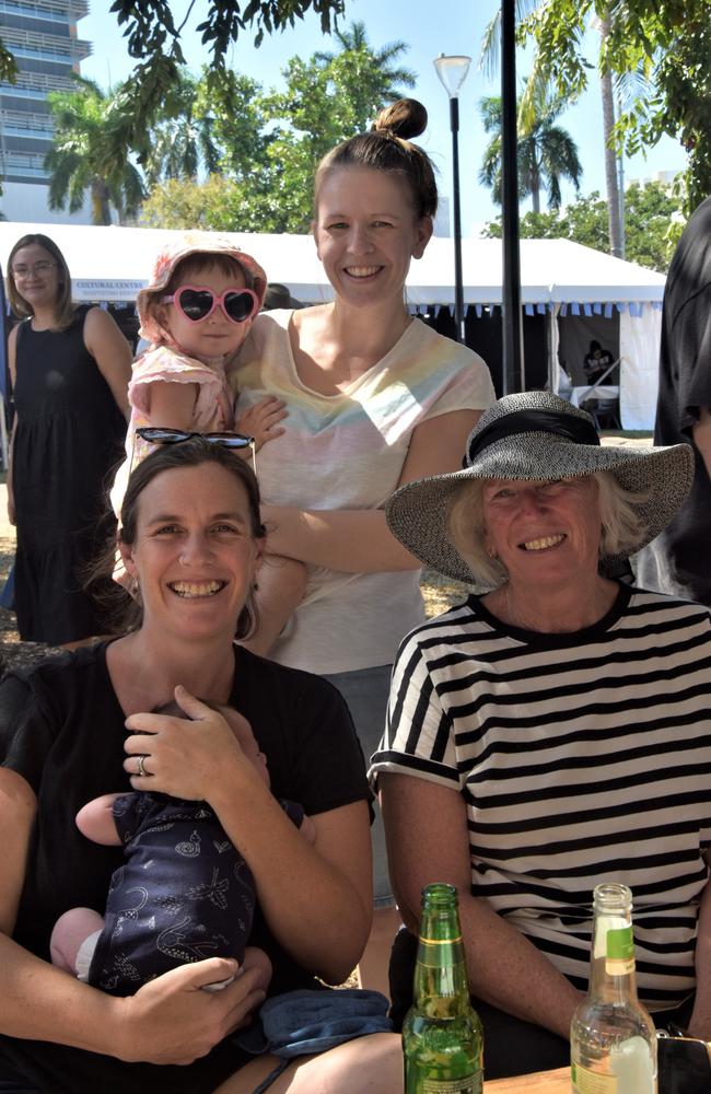 Katherine, Seb, Marjorie, Katie, and Florence were among thousands of Territorians enjoying the 2023 Greek GleNTi on the Darwin Esplanade. June 10, 2023. Picture: Sierra Haigh