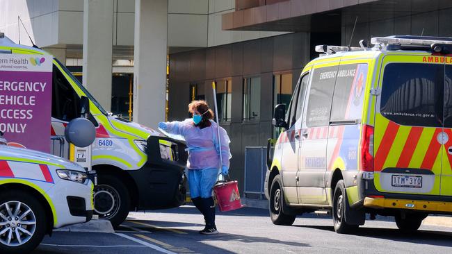 A reported 176 nursing homes in Victoria are facing Covid outbreaks.Picture: NCA NewsWire / Luis Enrique Ascui