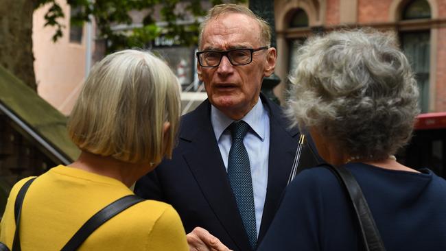 Former NSW Premier Bob Carr (centre) has entered a Twitter war of words with Peter Dutton. Photo: Kate Geraghty