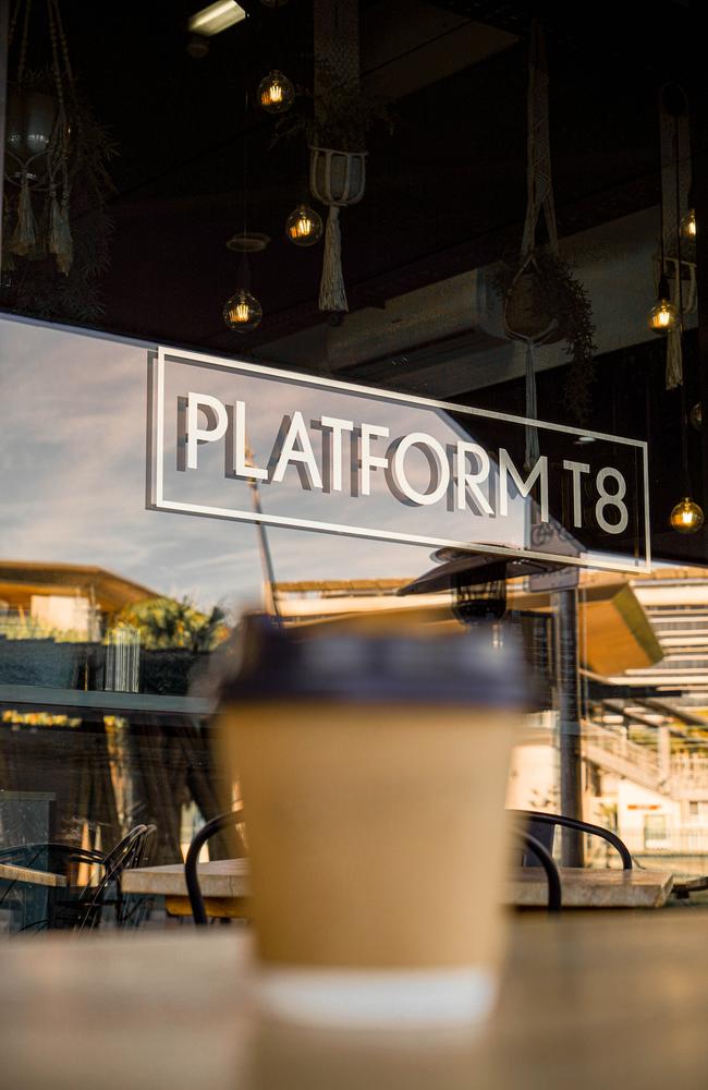 Platform T8 sign at the storefront.